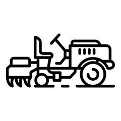 Small farm tractor icon. Outline small farm tractor vector icon for web design isolated on white background
