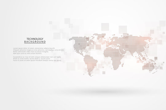 Abstract technology background Hi-tech communication concept futuristic digital innovation background for global web, connection, science. Vector illustration