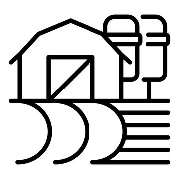 Farm hambar icon. Outline farm hambar vector icon for web design isolated on white background