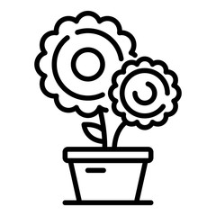 Farm flower pot icon. Outline farm flower pot vector icon for web design isolated on white background
