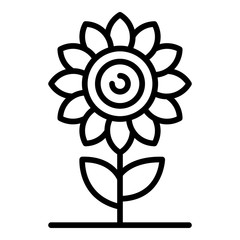 Sunflower icon. Outline sunflower vector icon for web design isolated on white background