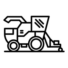 Combine harvester icon. Outline combine harvester vector icon for web design isolated on white background