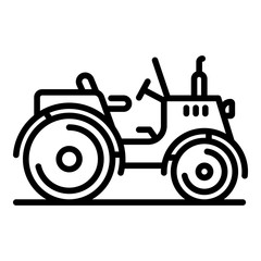 Old farm tractor icon. Outline old farm tractor vector icon for web design isolated on white background