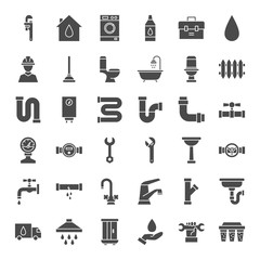 Plumbing Solid Web Icons