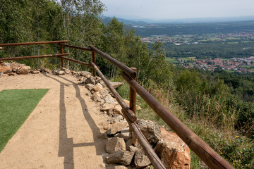 Fototapeta na wymiar mountain path with stones and trees