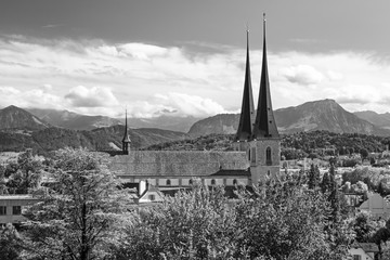 Luzern city center panorama, Switzerland