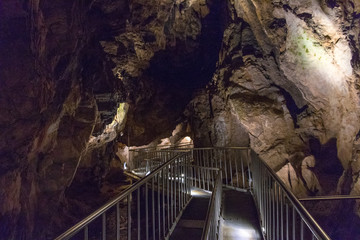 Inner Panoramic view of Danyang Ondal Cave. Danyang, North Chungcheong Province, South Korea, Asia.