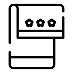 Kitchen towel icon. Outline kitchen towel vector icon for web design isolated on white background