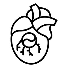 Heart valve implant icon. Outline heart valve implant vector icon for web design isolated on white background