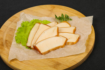 Sliced smoked squid