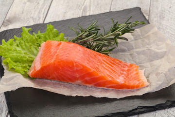 Piece of raw salmon