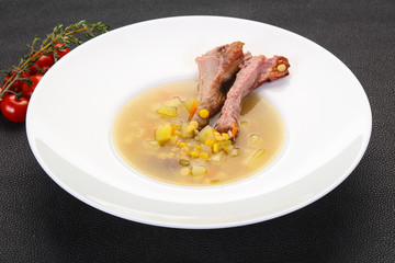 Peas soup with ribs