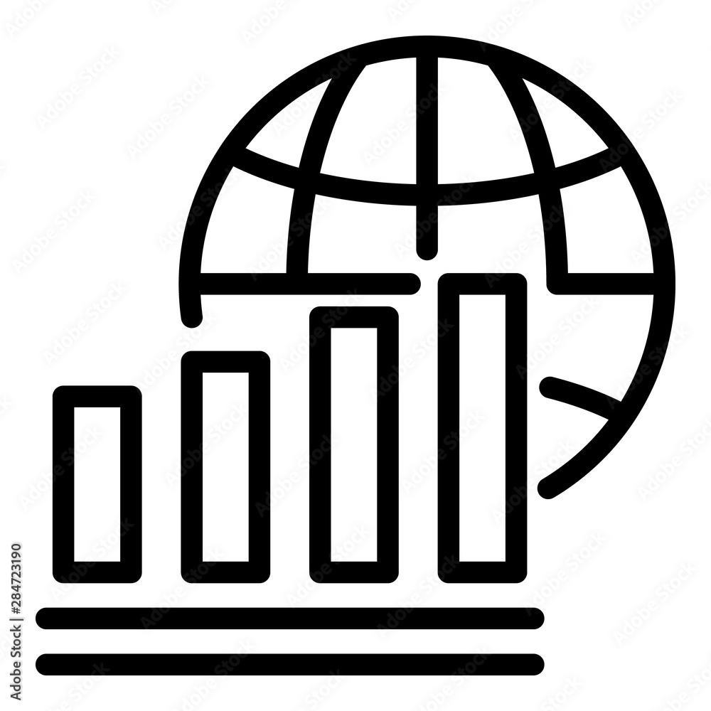 Poster globe and mobile network icon. outline globe and mobile network vector icon for web design isolated 