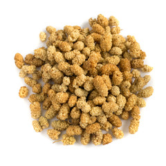 Dry white mulberry or morus top view