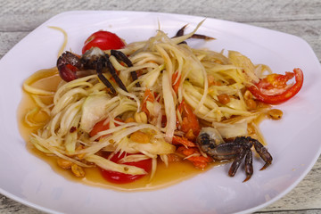 Green mango salad with seafood