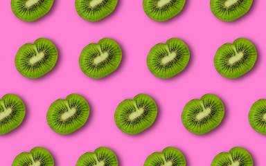 Colorful fruit pattern of fresh kiwi slices