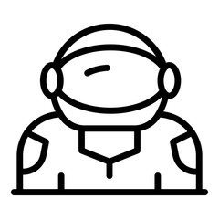 Spaceman icon. Outline spaceman vector icon for web design isolated on white background