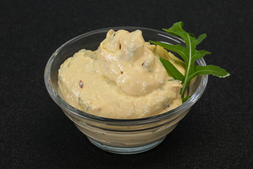 Hummus snack with olive oil