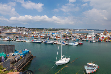 Fototapeta na wymiar Newlyn Harbour an important fishing Port on the coast of Cornwall England