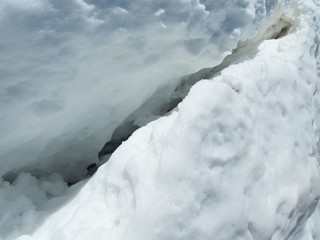 detail of a snow texture in mountains