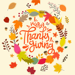 Happy Thanksgiving day vector concept