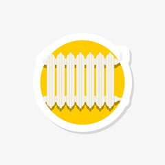 Radiator sticker icon. Simple illustration of radiator icon for web