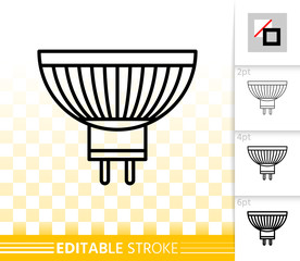 LED Light Bulb simple black line vector icon