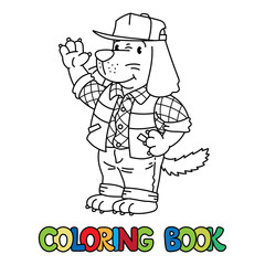 Dog driver ABC coloring book. Alphabet D