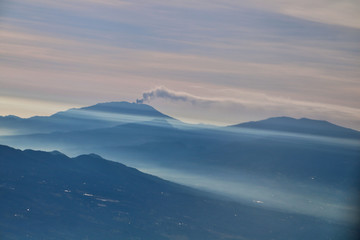 Turrialba Volcano in Costa Rica from the air