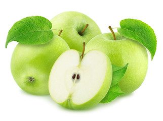 Composition with Green Apples Isolated on White Background