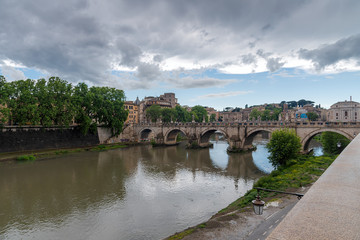 Obraz premium Sain Peter - Tevere river - Rome - Italy