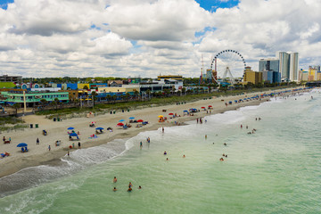 Myrtle Beach warm tropical Atlantic waters aerial photo