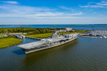 Aerial photo USS Yorktown Mt Pleasant South Carolina USA