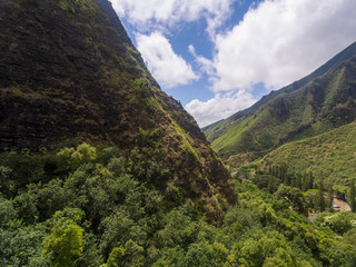 Fototapeta premium Aerial view of Iao Valley Maui Hawaii