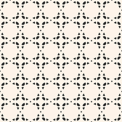 Vector geometric seamless pattern. Delicate black and white mosaic texture, mesh