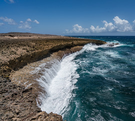 Fototapeta na wymiar Shete Boka National park Views around Curacao a small Caribbean island