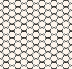Vector monochrome seamless pattern with delicate geometric grid, net, lattice