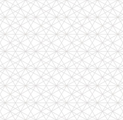 Silver linear pattern. Vector geometric seamless texture. Subtle gray metallic lines on white background. Luxury ornament with delicate grid, lattice, net, mesh. Abstract repeated graphic design