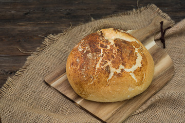 Bread on a Wooden table. Rustic style