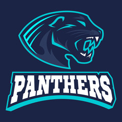 Cartoon design of black panther for sport team