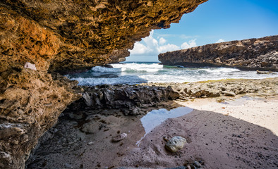   Shete Boka National park Views around Curacao a small Caribbean island