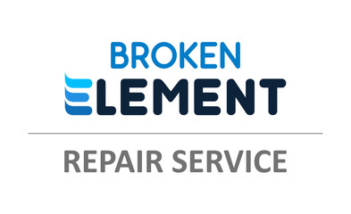 Broken Element - Vector illustration for phones, laptops Repair Service. Logo template of Tech Support.