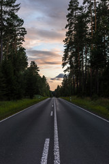 Fototapeta premium The way over the hilly country road