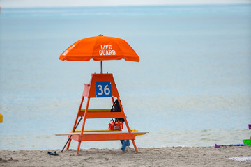 Myrtle Beach lifeguard tower 36 orange