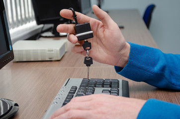 cyber security internet and networking concept. Concept of internet password security, data...