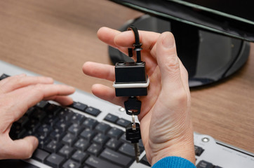 cyber security internet and networking concept. Concept of internet password security, data...