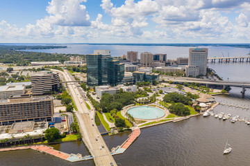 Aerial photo Southbank Downtown Jacksonville FL