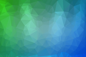 Fototapeta premium Light Blue Green Low poly crystal background. Polygon design pattern. Low poly vector illustration, low polygon background.