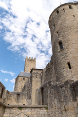 Fototapeta na wymiar medieval tower city of Carcassonne in France