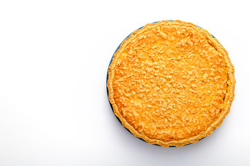 lemon pie on white background